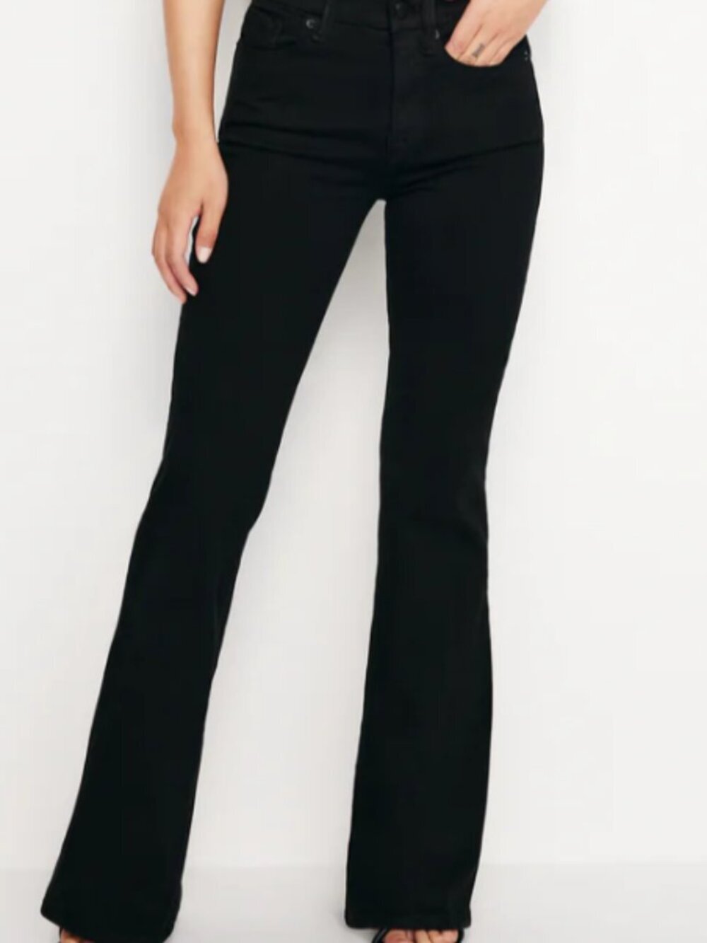 Good American Good Petite Bootcut Jeans Black Size 0 / 25 stretch denim
